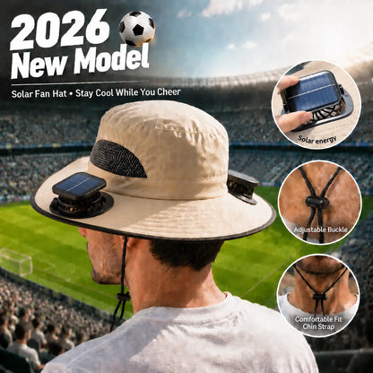 New Solar-Powered Outdoor Cooling Fan Hat — Sun Protection Hat with Solar Fan | Dual-Power Rechargeable Fan | Outdoor Water-Resistant Fan | Ideal for Sporting Events | Unisex Design | Tiktokshopspringglowup Sun Bucket Hat Lightweight Golf Hat