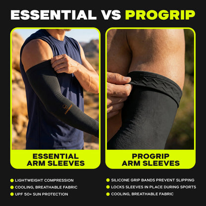 ARMORAY Anti-Slip Arm Sleeves for Men & Women, UPF 50+ Cooling UV Protection Tattoo Cover Sports Sleeves