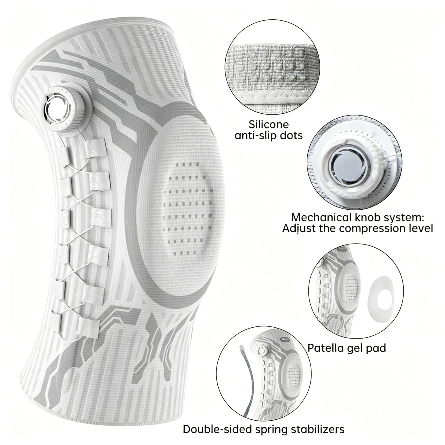 Professional Adjustable Dial Knee Brace for Men & Women with Patella Gel Pad, Dual Side Stabilizers & Compression Support, Knee Sleeve for Running, Sports, Workout, ACL, Meniscus Tear, Arthritis Pain Relief & Recovery Father'S Day Gift