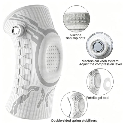 Professional Adjustable Dial Knee Brace for Men & Women with Patella Gel Pad, Dual Side Stabilizers & Compression Support, Knee Sleeve for Running, Sports, Workout, ACL, Meniscus Tear, Arthritis Pain Relief & Recovery Father'S Day Gift