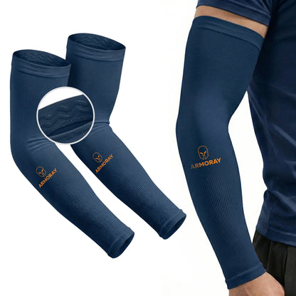 ARMORAY Anti-Slip Arm Sleeves for Men & Women, UPF 50+ Cooling UV Protection Tattoo Cover Sports Sleeves